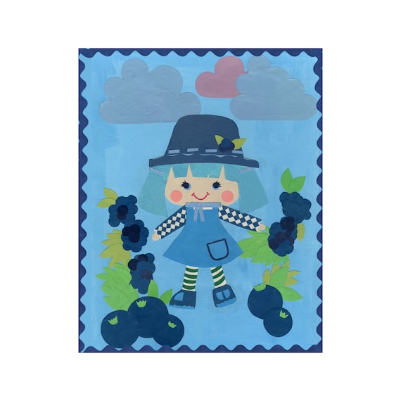 Blueberry Muffin Collage Art Print 