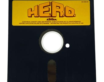 H.E.R.O. Commodore 64 C64 5.25" Floppy Disk Game 1984 Activision Vintage HERO
