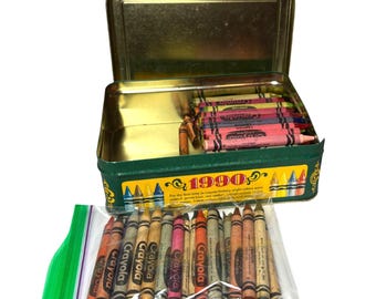Vintage Crayola Binney Smith Collector Tin 100 Crayons Colors + LOTS of Retired