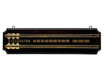 Vintage Bombay Company Snooker Billiards Sliding Scoreboard Keeper Wood & Brass