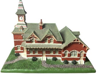 Danbury Mint Old Railroad Station Point of Rocks Historic Sculpture Vintage 1993