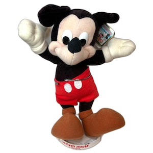 Vintage Disney 1985 Applause Mickey Mouse Plush 15" + Hang Tag & Stand Retro Toy image 2