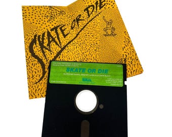 Skate or Die Commodore 64 C64 Floppy Disk Game & Manual Electronic Arts Vintage