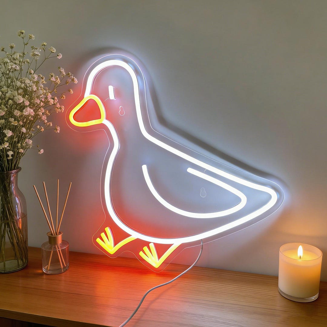 Blue Cowboy Duck LED Neon Sign – Fun Wall Decor For Kids Room, Bedroom, Or Party, Dimmable USB Powered Light, Great Gift For Teen Boys & Girls