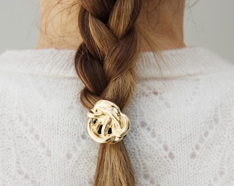 Gold Twist & Knot Circle Hair Tie