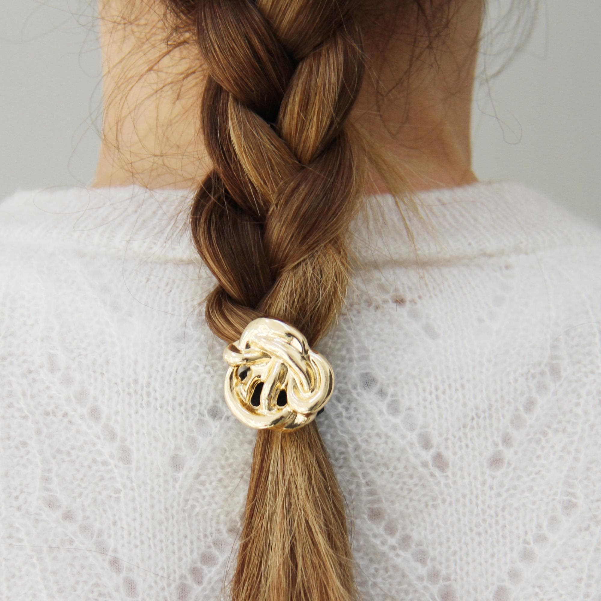 Gold Twist & Knot Circle Hair Tie - Etsy display picture 1