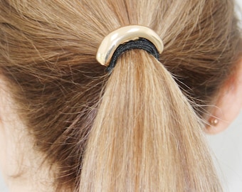 Gold or Silver Asymmetric Ponytail Holder