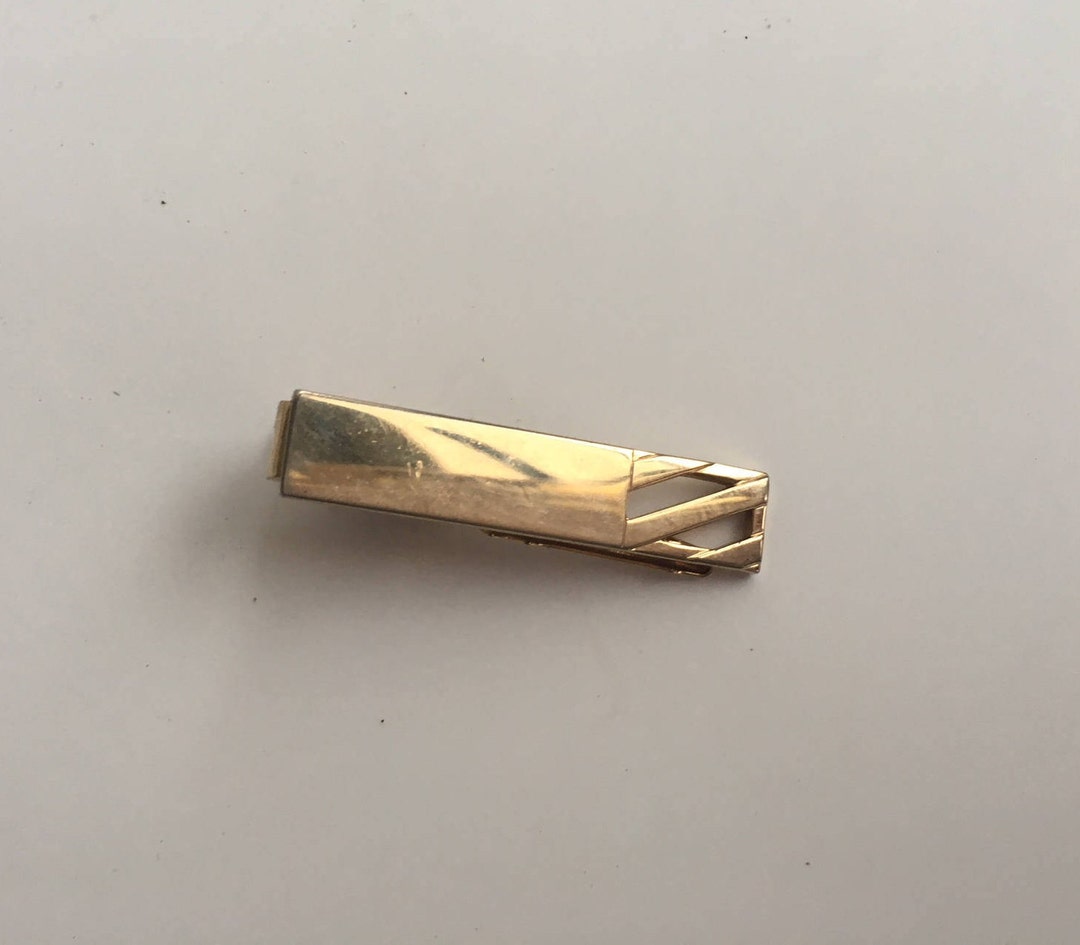 Vintage Gold Tone Art Deco Swank Tie Clip Mid Century Modern - Etsy