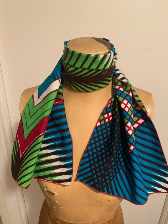 Vintage African Print Fabric - Cotton Ethnic Scar… - image 3