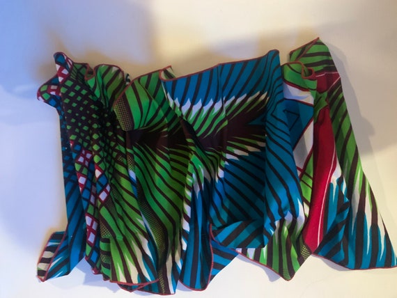 Vintage African Print Fabric - Cotton Ethnic Scar… - image 4