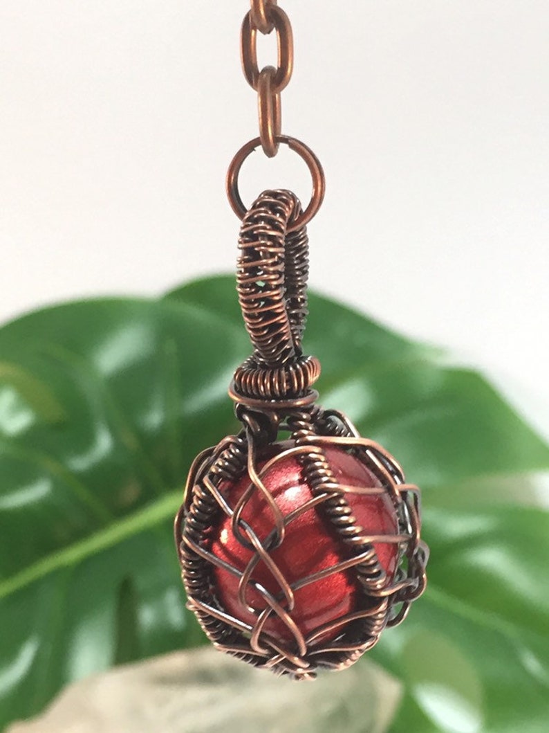 woven wire wrapped jingles Red Jingling ball keychain bell wire work