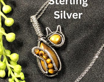 Anhänger aus Sterlingsilber mit goldenem Tigerauge