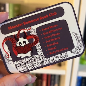 Monster Romance Book Club Library Card Sticker - Monster Lover - Monster Smut - Spicy - Bookclub - Romance Reader