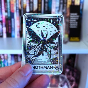 Mothman Tarot Kartenstil Aufkleber - Monsterliebhaber - Monsterromanze - Cryptid