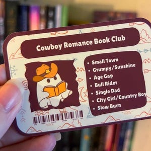 Cowboy Romanze Buchclub Bibliothek Kartenaufkleber - Western - Zeitgenössisch - Würzig - Buchclub - Romanze Leser