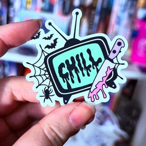 Sticker Chill Fright Night - horrorfilms - filmavond - spookachtig