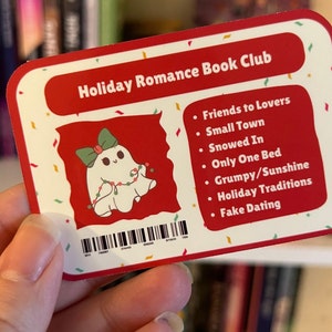 Sticker pour carte bibliothèque club de lecture romantique des Fêtes - Romance contemporaine - Romance de Noël - RomCom - Piquant - Club de lecture - Romance Reader