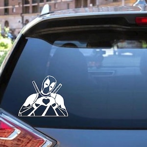 Deadpool-hartsticker - sticker voor auto&#39;s, laptop, voertuig, custom.