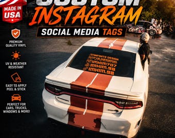 Custom Instagram Handle Decal: Social Media Car Window Vinyl