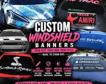 Banner personalizado para parabrisas - Banner/calcomanía para automóvil