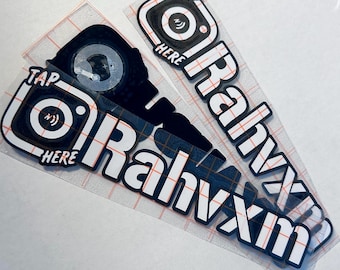 Custom NFC Tag Instagram Handle Decal: Social Media Car Window Vinyl