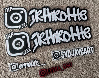 Custom NFC Tag Instagram Handle Decal: Social Media Car Window Vinyl