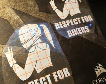Respect for Bikers Girl Decal: Laminated Vinyl Sticker