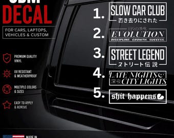 JDM Slow Car Club  JDM Decal - Decal for Cars, Laptop, Vehicle, and Custom.
