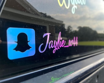 Custom Snapchat Social Media Tag Vinyl Decal - Personalized Name