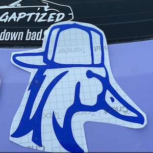Duck backwards Hat Decal - Decal for Cars, Laptop, Vehicle, and Custom.