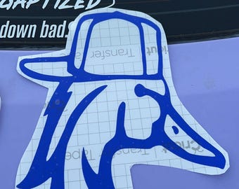 Duck backwards Hat Decal - Decal for Cars, Laptop, Vehicle, and Custom.