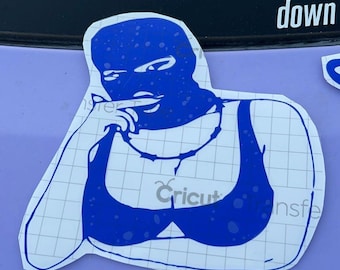 Girl with Ski Mask Decal - Decal for Cars, Laptop, Vehicle, and Custom.