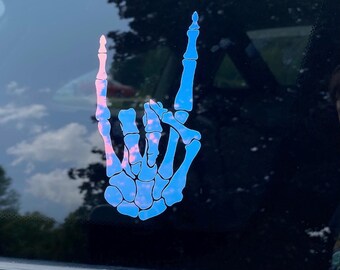 Skull Hand | Rock On Sign Decal  - Decal for Cars, Laptop, Vehicle, and Custom.