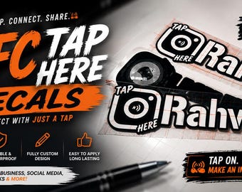 Custom NFC Tag Instagram Handle Decal: Social Media Car Window Vinyl
