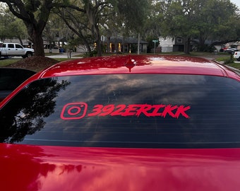 Custom Instagram Handle Decal: Social Media Car Window Vinyl