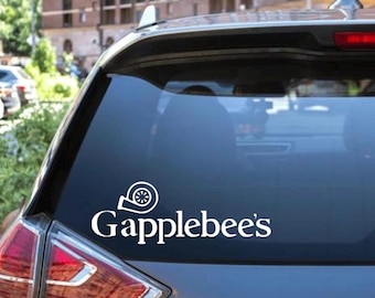 Gapplebee’s with Turbo Decal - Decal for Cars, Laptop, Vehicle, and Custom.