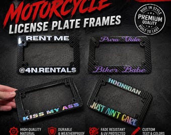 Custom Vinyl Motorcycle License Plate Frame:  Style