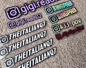 Custom NFC Tag Instagram Handle Decal: Social Media Car Window Vinyl