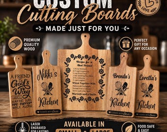 Custom Wooden Cutting Board With Handle: Personalized Paddle Board