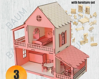 Play House Laser Cut, Wooden Box, Dxf Project, Svg Ai Cdr Dxf Pdf, Children Play House, Laser Cut Files, Wooden House, INSTANT DOWNLOAD