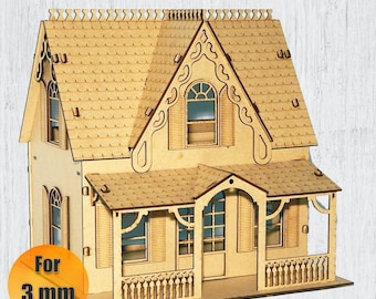 House Laser Cut, Wooden Box, Dxf Project, Svg Ai Cdr Dxf Pdf, Ready to Print, Laser Cut Files, Wooden House, INSTANT DOWNLOAD