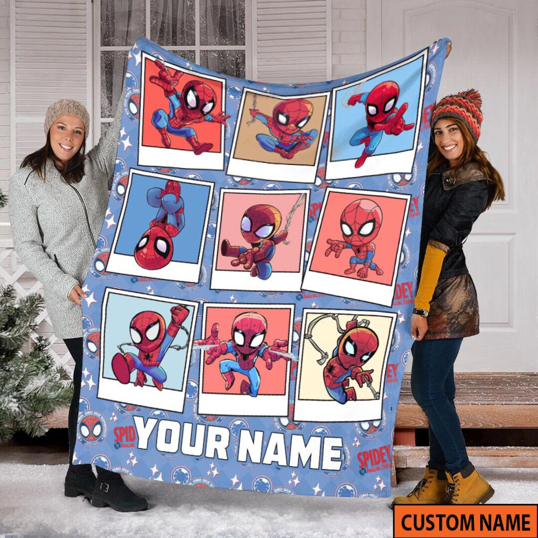 Custom Spider-man Blanket, Spidey Fleece Blanket, Spiderman Superhero ...