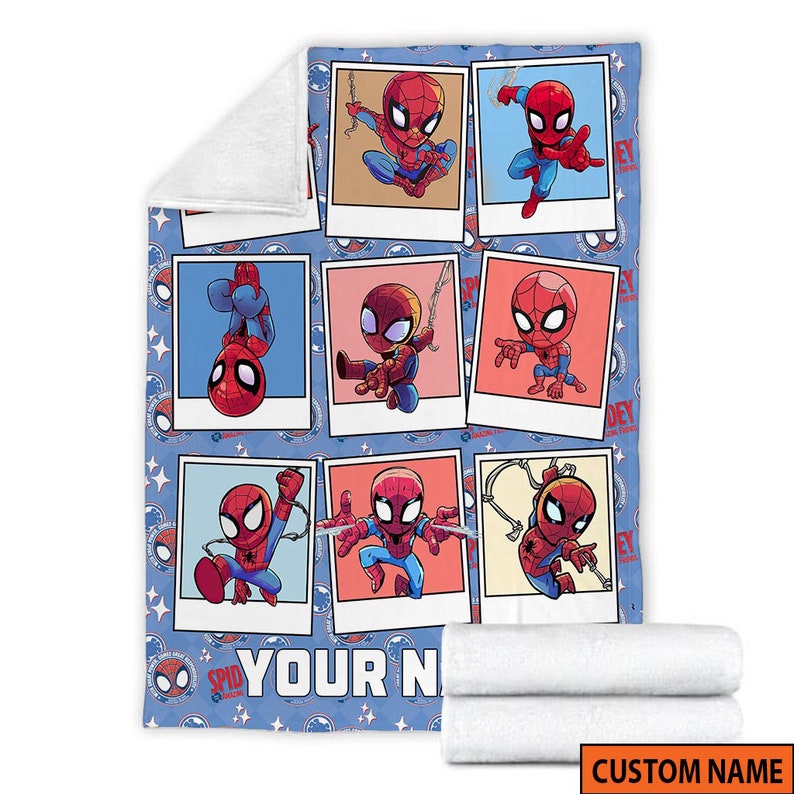 Custom Spiderman Blanket, Spidey Fleece Blanket, Spiderman Superhero