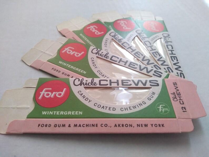 Vintage Ford Chicles Gum Boxes: 1950s Advertising, Lot of 5 - Etsy