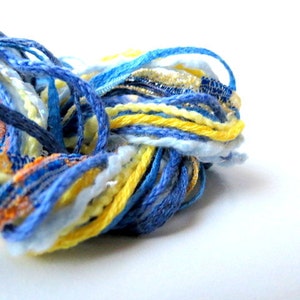 Fibers Lot Junk Journal Supplies Dreamcatcher Blue And Yellow Provence Knitting Yarn Crochet Yarn Altered Art Craft Lot image 2