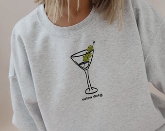 Extra Dirty Martini Frog Sweatshirt | Cocktail Art