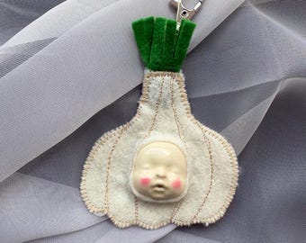 PRE-ORDER Handmade Garlic Baby Bag Charm