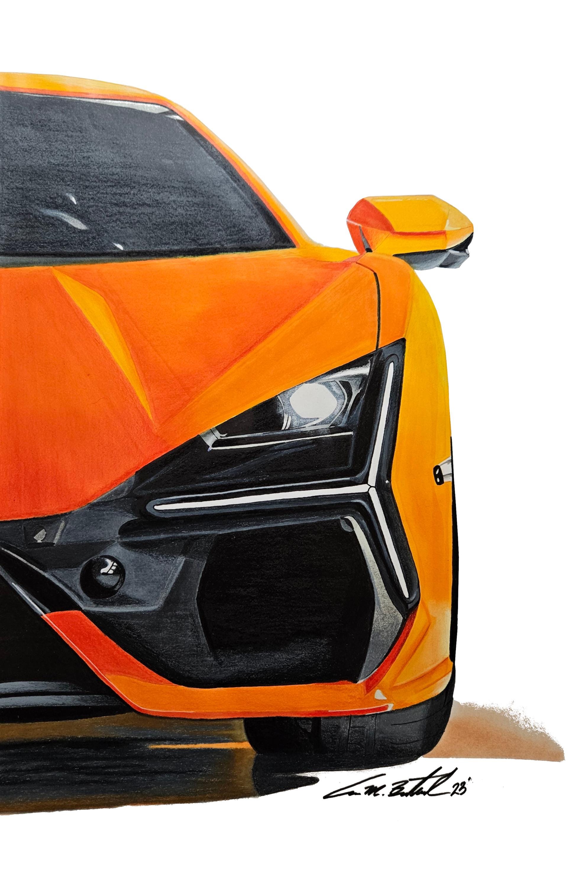 Supercar Revuelto Art Print: Supercar Pencil Drawing - Etsy