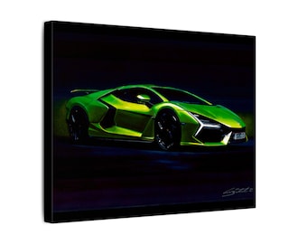 Supercar Revuelto Leinwandkunst, sammelbare Supercar-Wanddekor, Autokunst