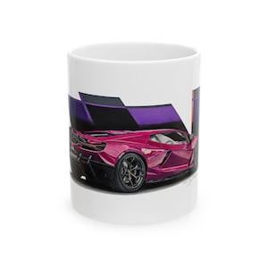 Lamborghini Supercar Ceramic coffee Mug, Lamborghini coffee mug, Gift for Him, Supercar Lover, Supercar coffee mug, Lambo Decor, 11oz, 15oz